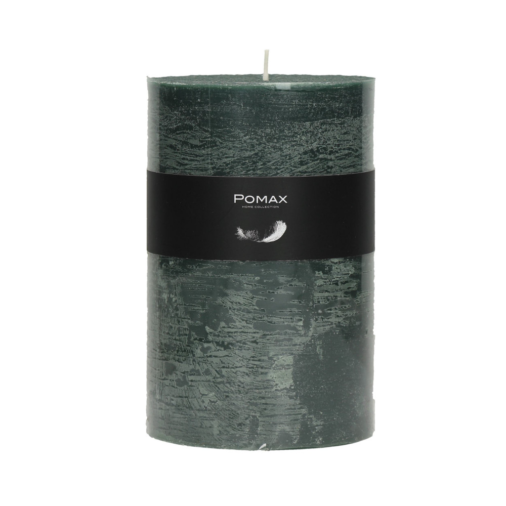 Pomax Set of 2 dark green candles, 10xH15 cm