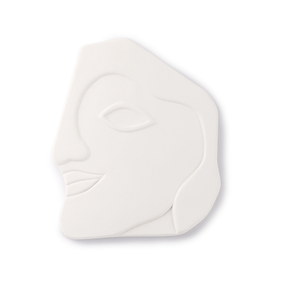 HK Living L Matt White Face Wall Ornament