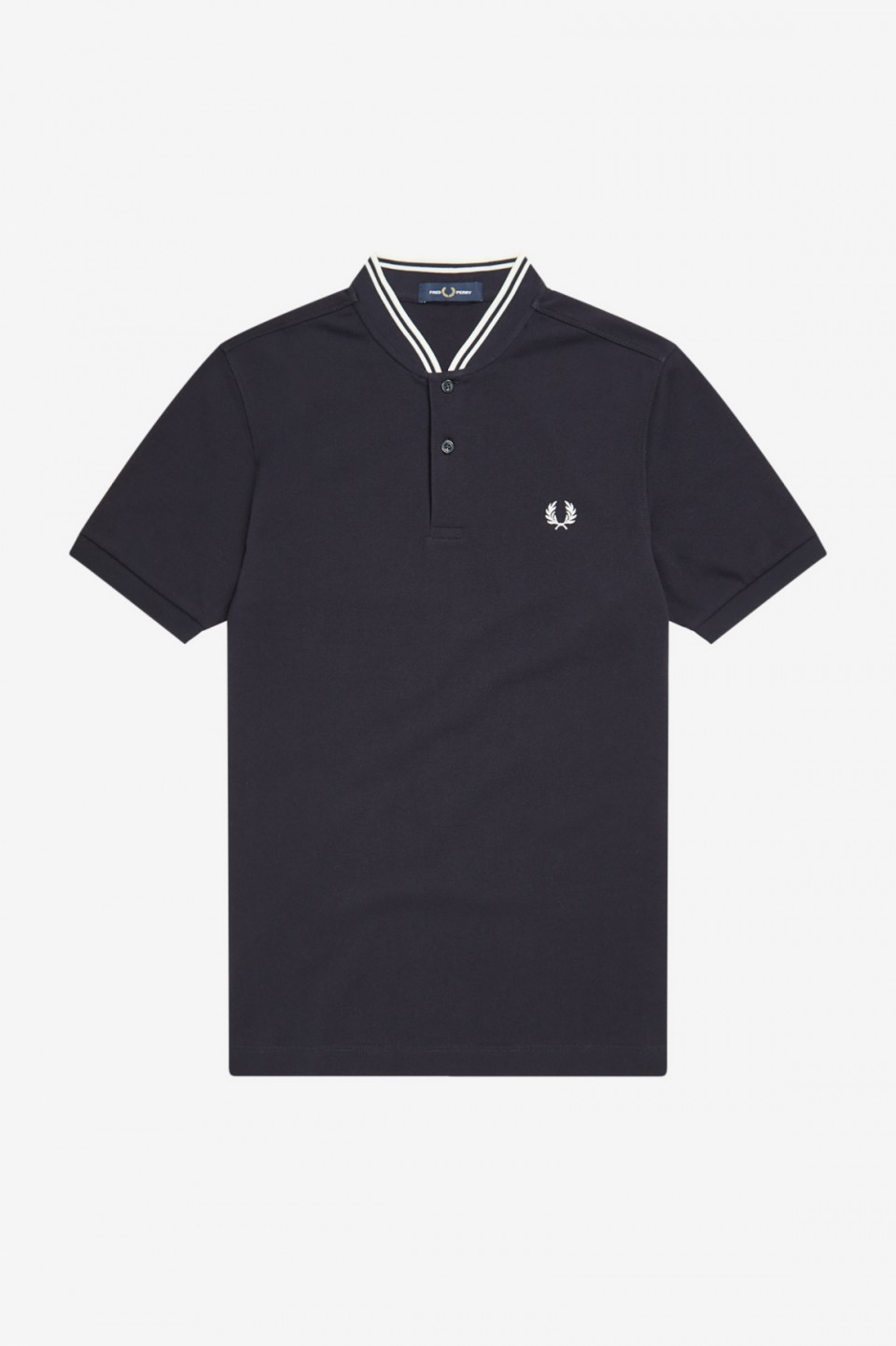 Fred Perry Bomber Collar Pique Shirt Navy