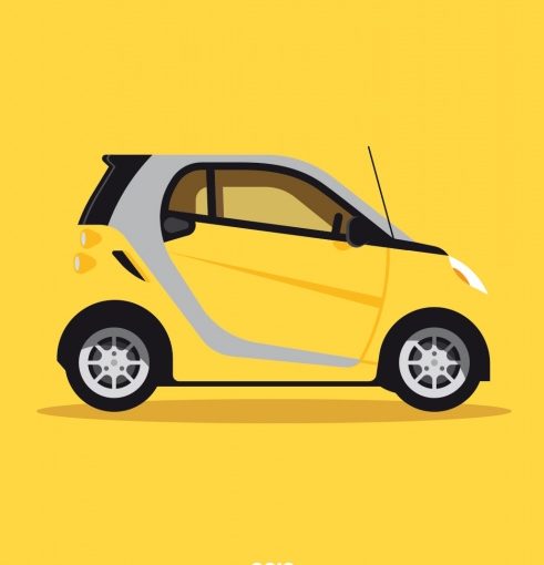 Image Republic Le Duo Yellow Car Greetings Card