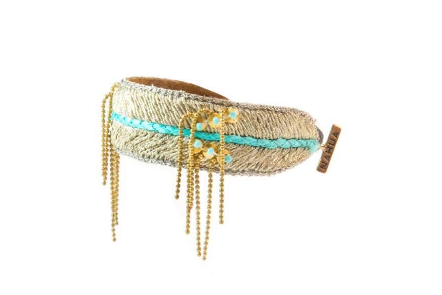 nahua Turquoise Dita Embroidered Bracelet