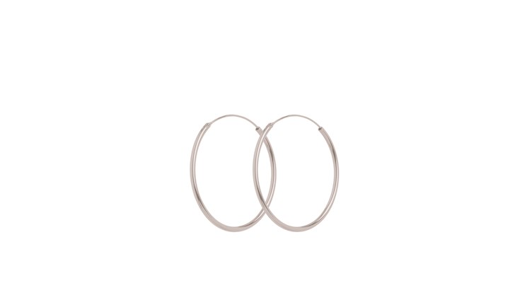 Pernille Corydon 3cm Silver Plain Hoops