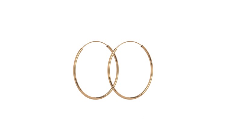 Pernille Corydon 4cm Gold Plain Hoops