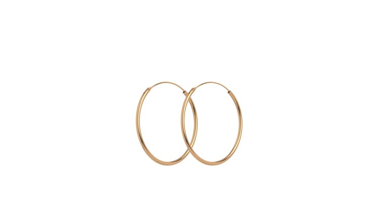 Pernille Corydon 3cm Gold Plain Hoops