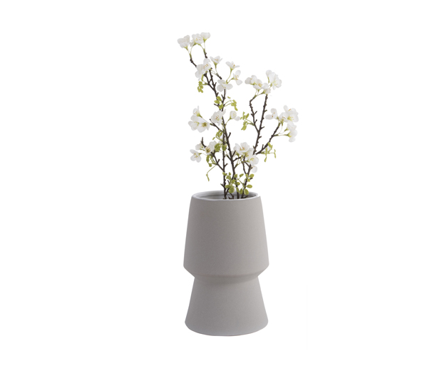 Present Time Grey Cast Edged Ceramic Vase