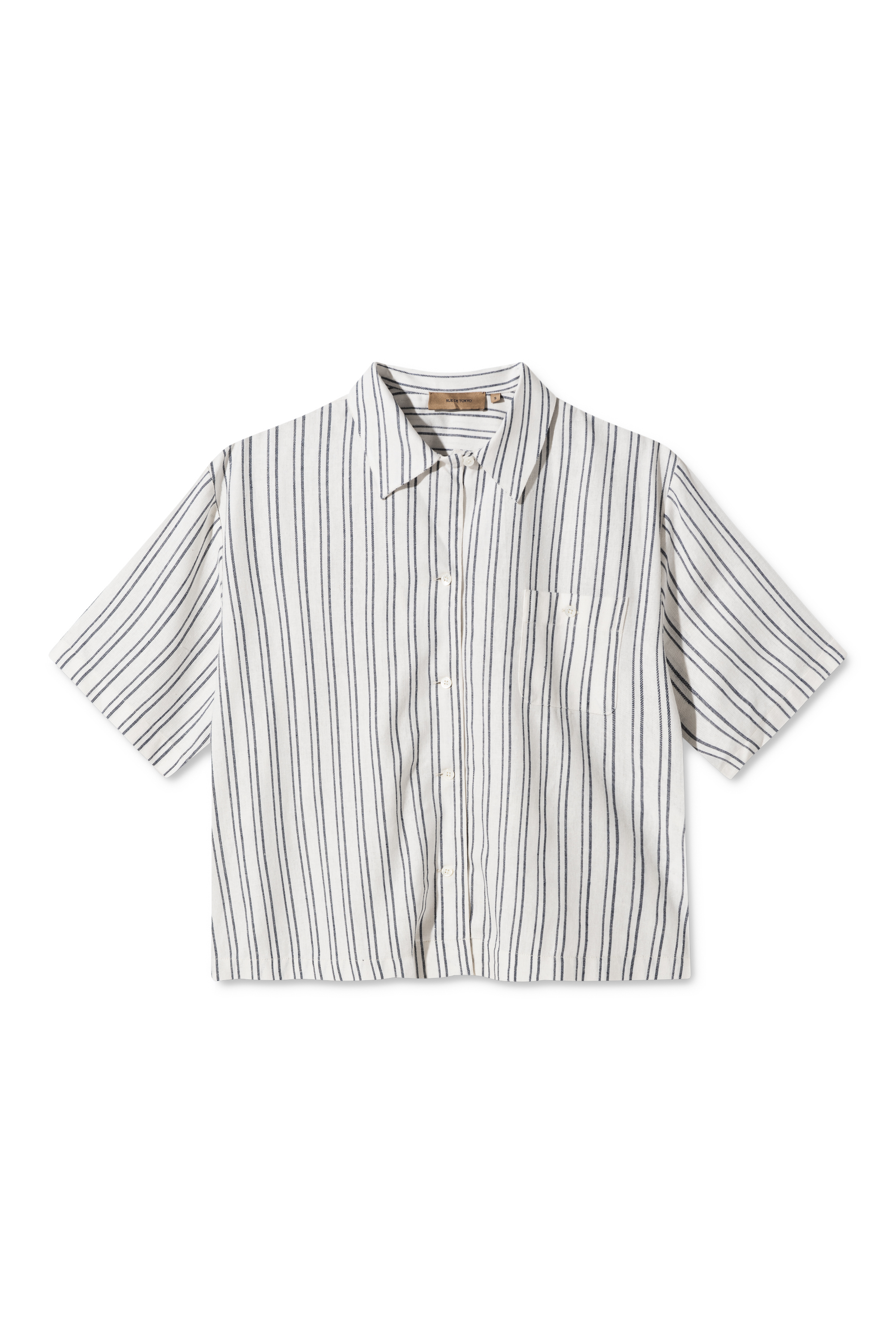 Rue De Tokyo White and Blue Stripe Susan Pure Stripe Shirt