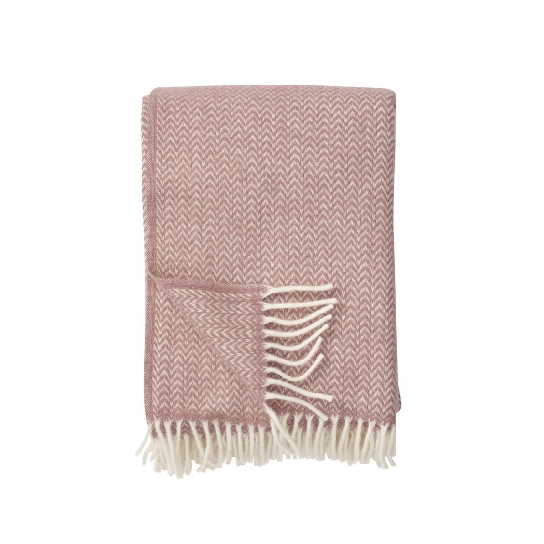 Klippan Yllefabrik Pink Organic Lamb Wool Chevron Plaid