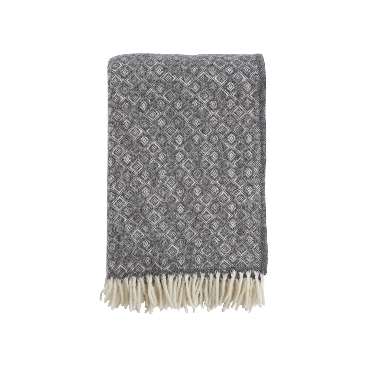 Klippan Yllefabrik Gray Havanna Lamb Wool Blanket