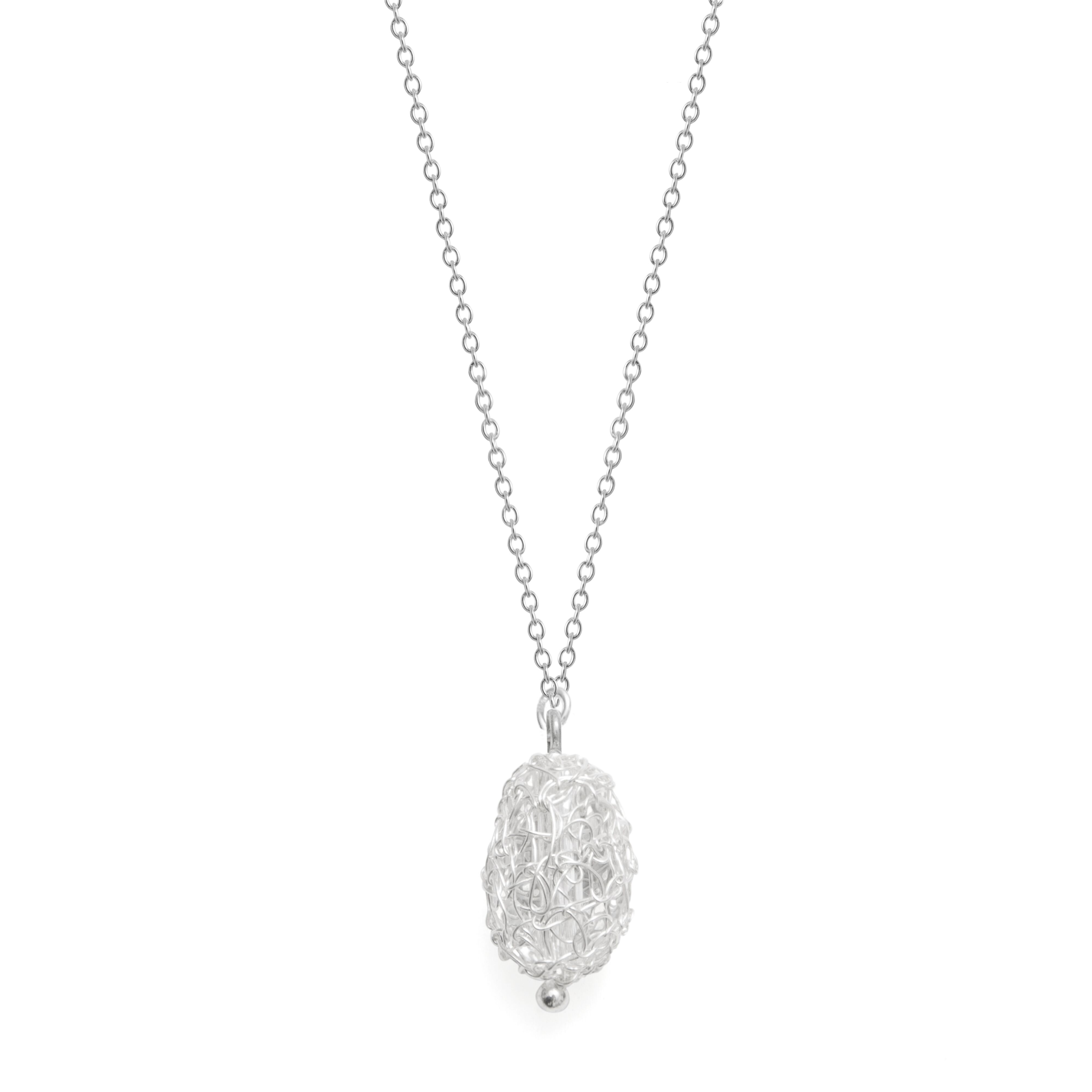 Just Trade  Silver Cristabel Pear Drop Pendant 