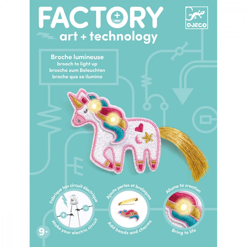 Djeco  Factory - Brooch Unicorn to light up