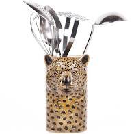 Quail Ceramics Leopard Utensil Pot