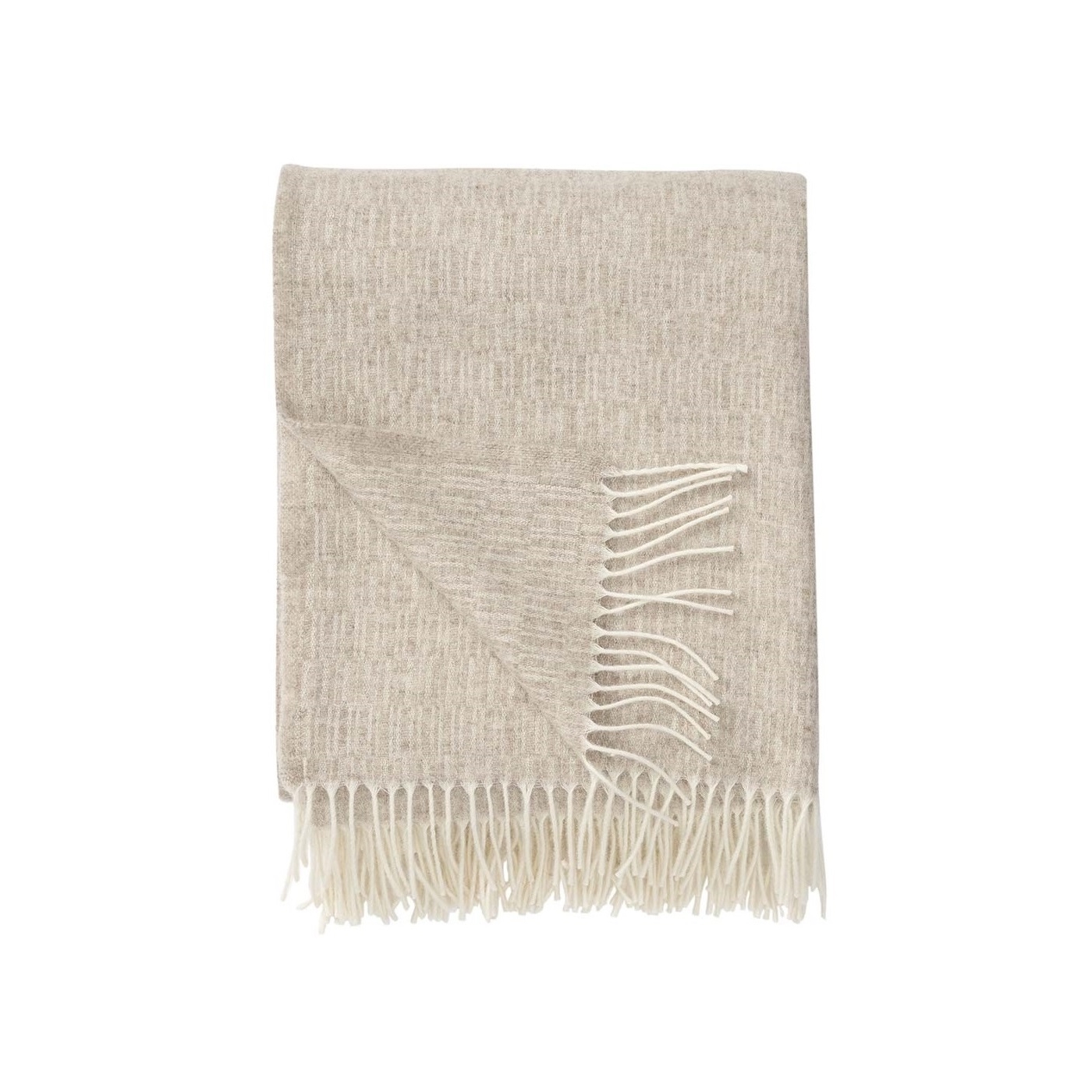 Klippan Yllefabrik Beige Premium Wool Manhattan Blanket