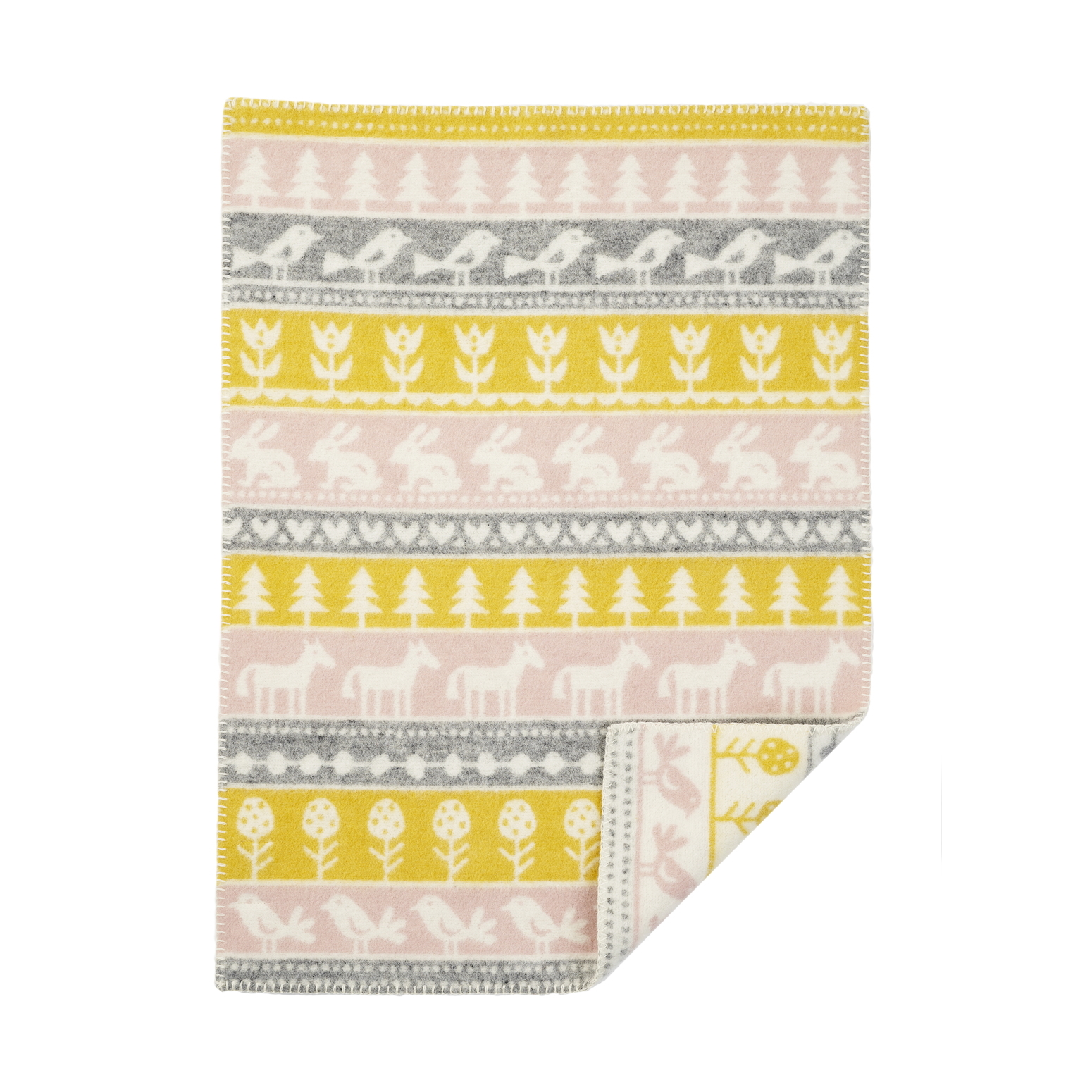 Klippan Yllefabrik Yellow and Pink Baby Blanket