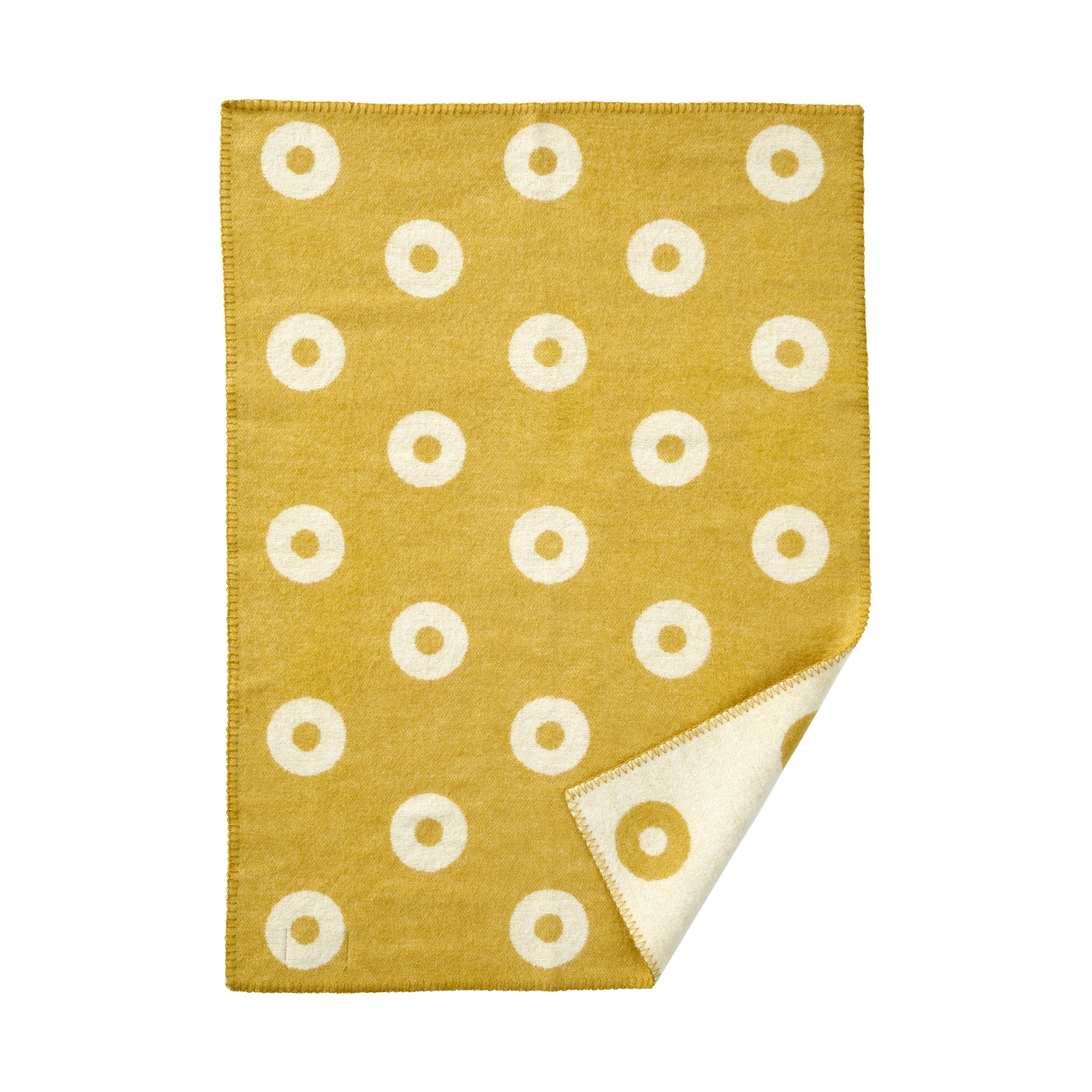 Klippan Yllefabrik Yellow Rings Pattern Baby Blanket