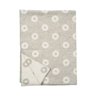 Klippan Yllefabrik Light Gray Rings Pattern Wool Felt Baby Blanket