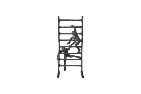 SPEEDTSBERG Black Metal Men with Ladder Decorative Figure