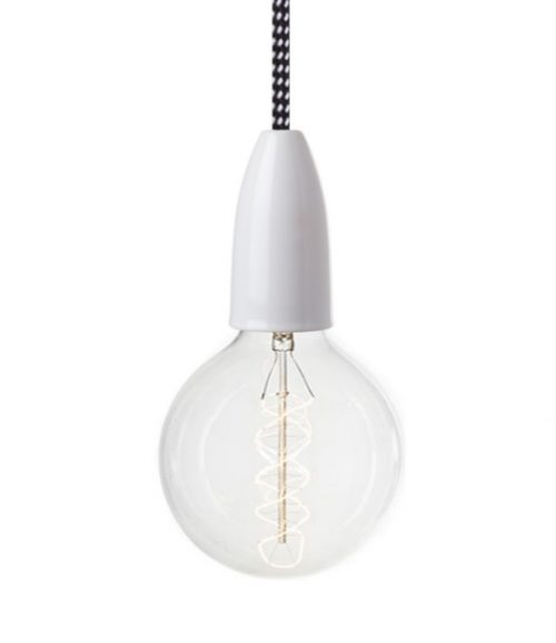 NUD Collection Black and White Ceramic Wired Ceiling Lamp