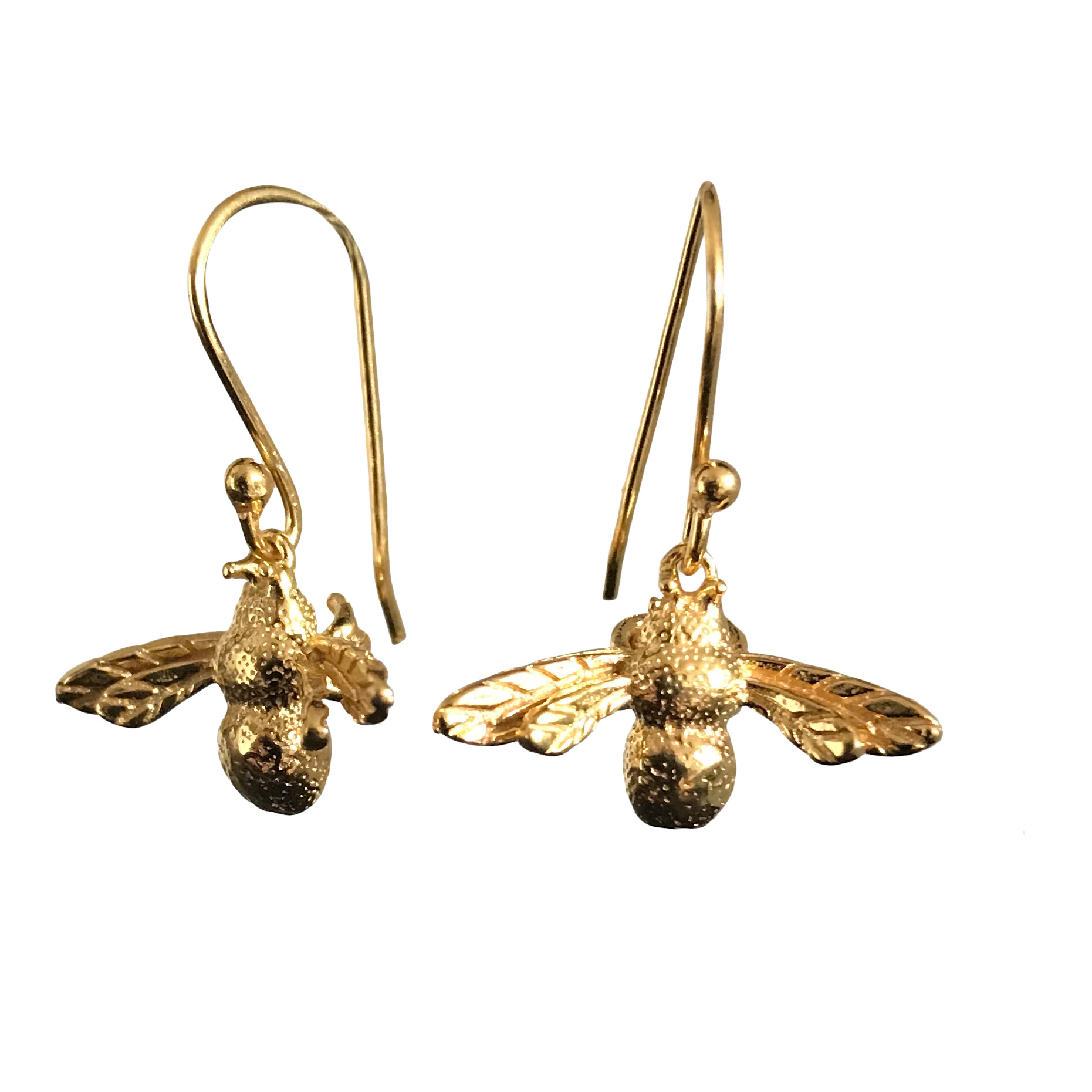 CollardManson 925 Silver Bee Drop Earrings Gold