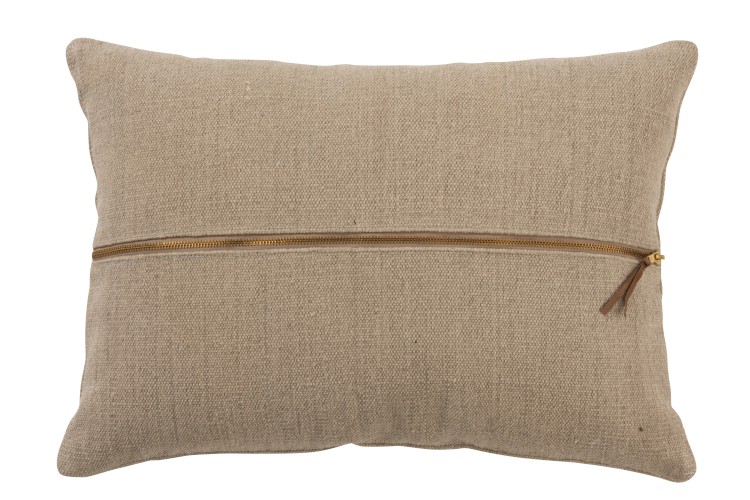 J-Line Light Beige Cotton Cushion with Zipper