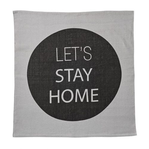 Bloomingville Let's Stay Home Square Cotton Rug