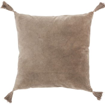 j-line-taupe-velvet-cushion-with-tassels