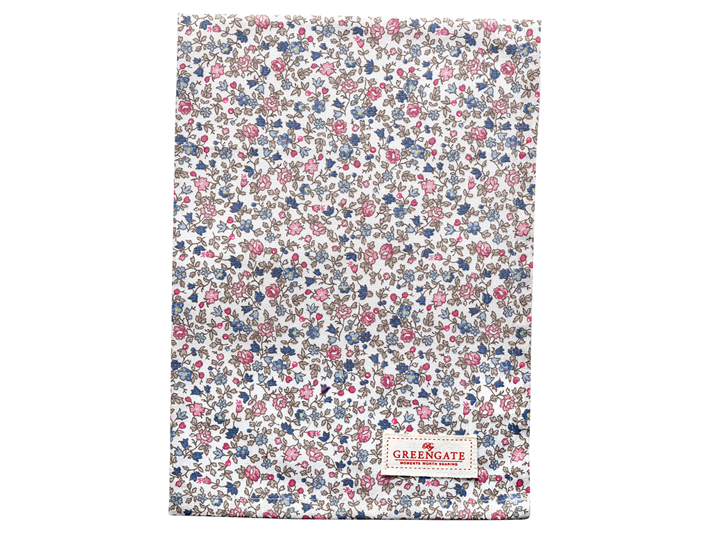 Green Gate Cotton Tea Towel Ruby Petit White