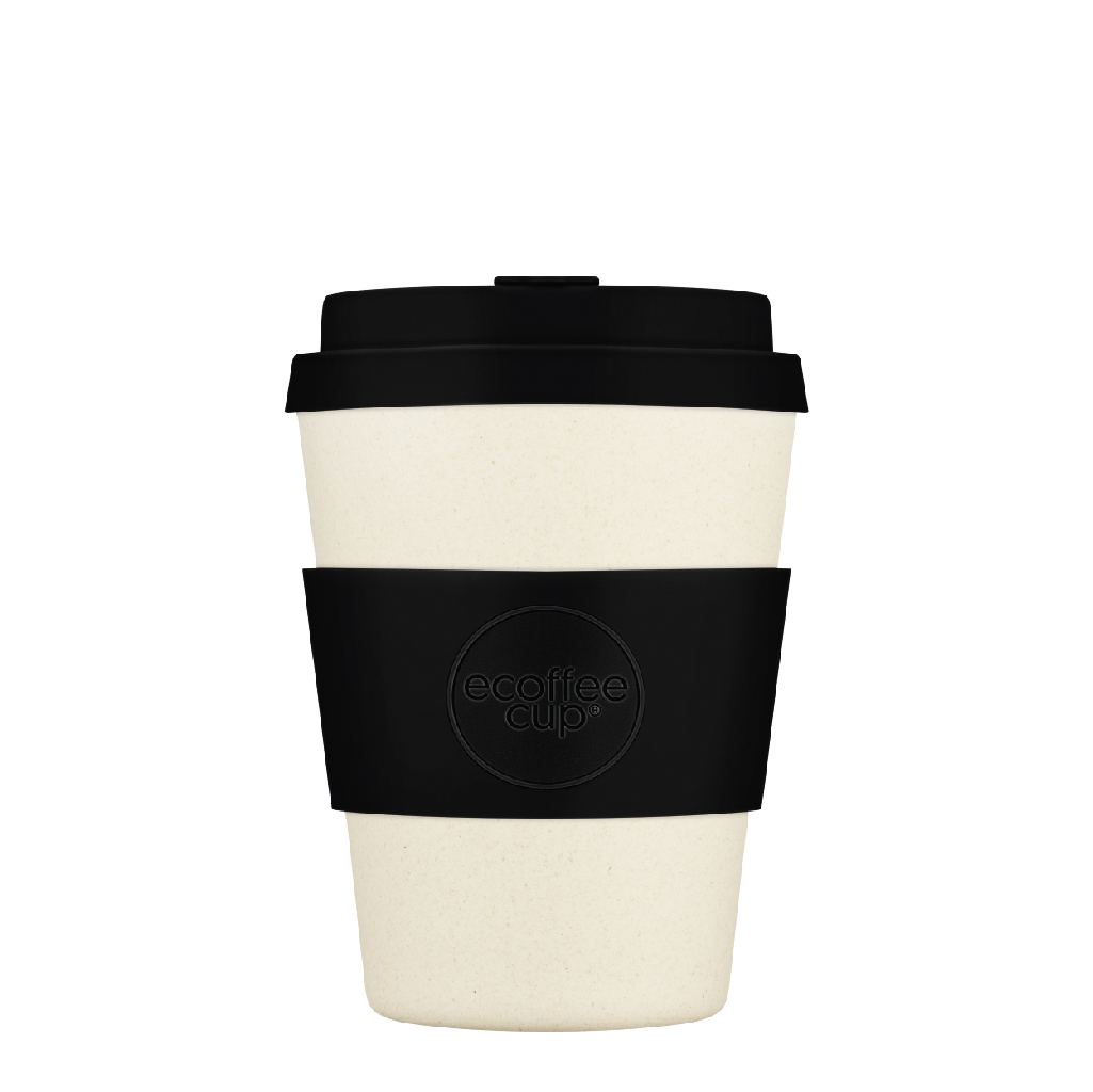 Ecoffee Cup Black and White Cup Black Nature 400 ml