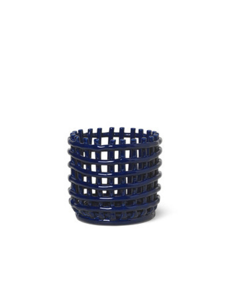 Ferm Living Ceramic Basket Small Blue