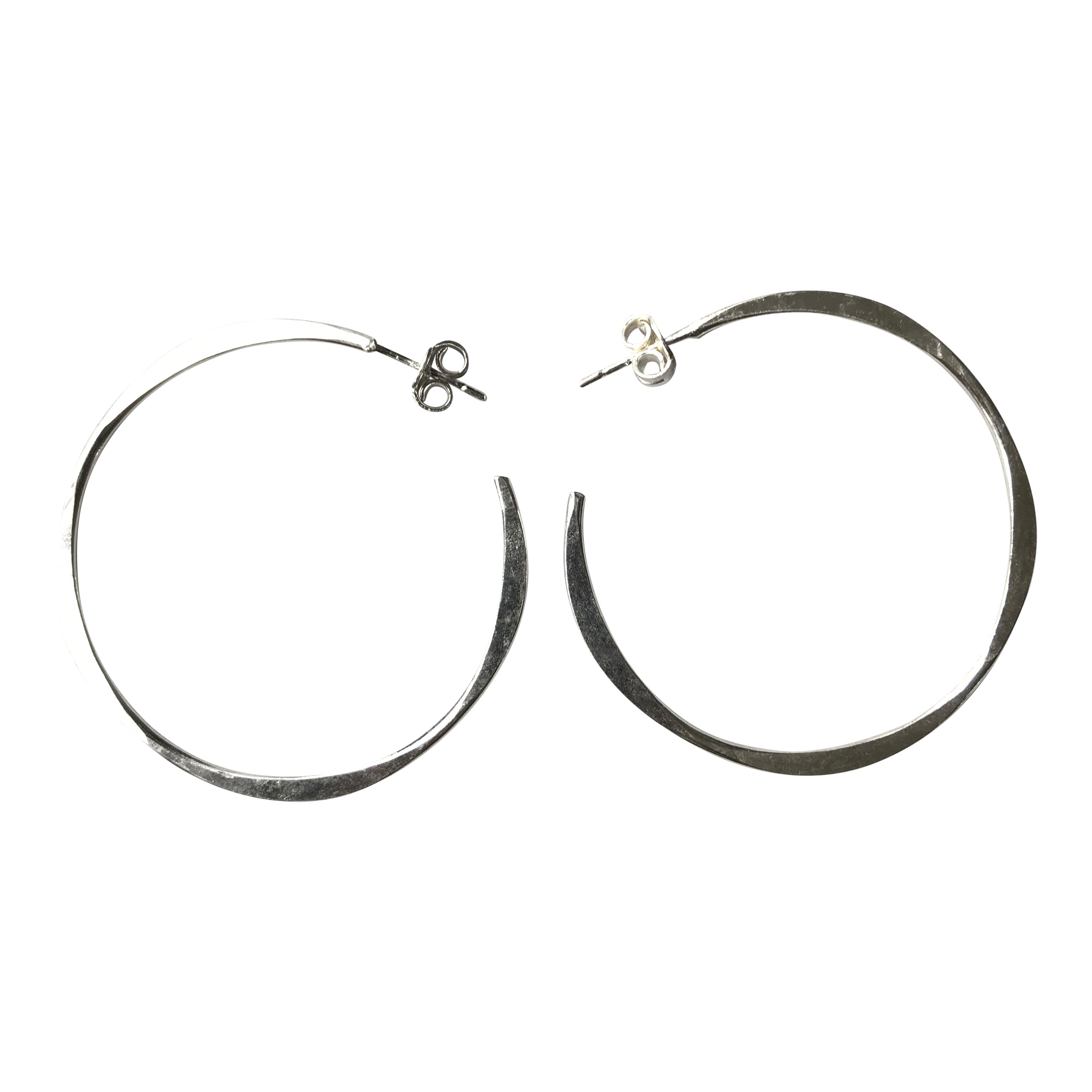 Window Dressing The Soul 925 Silver Irregular Medium Hoops