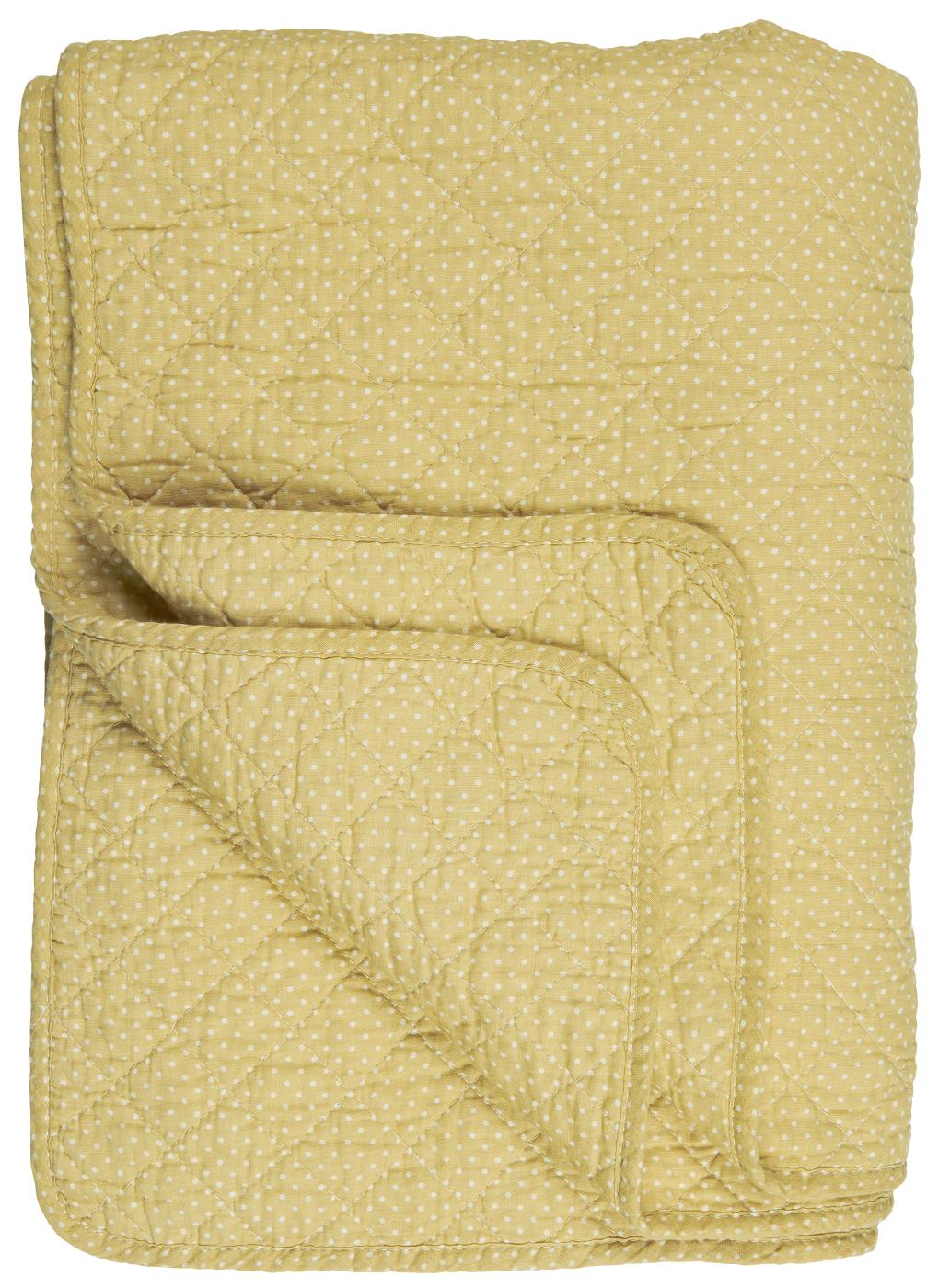 Ib Laursen Mustard Cotton Dot Quilt Blanket