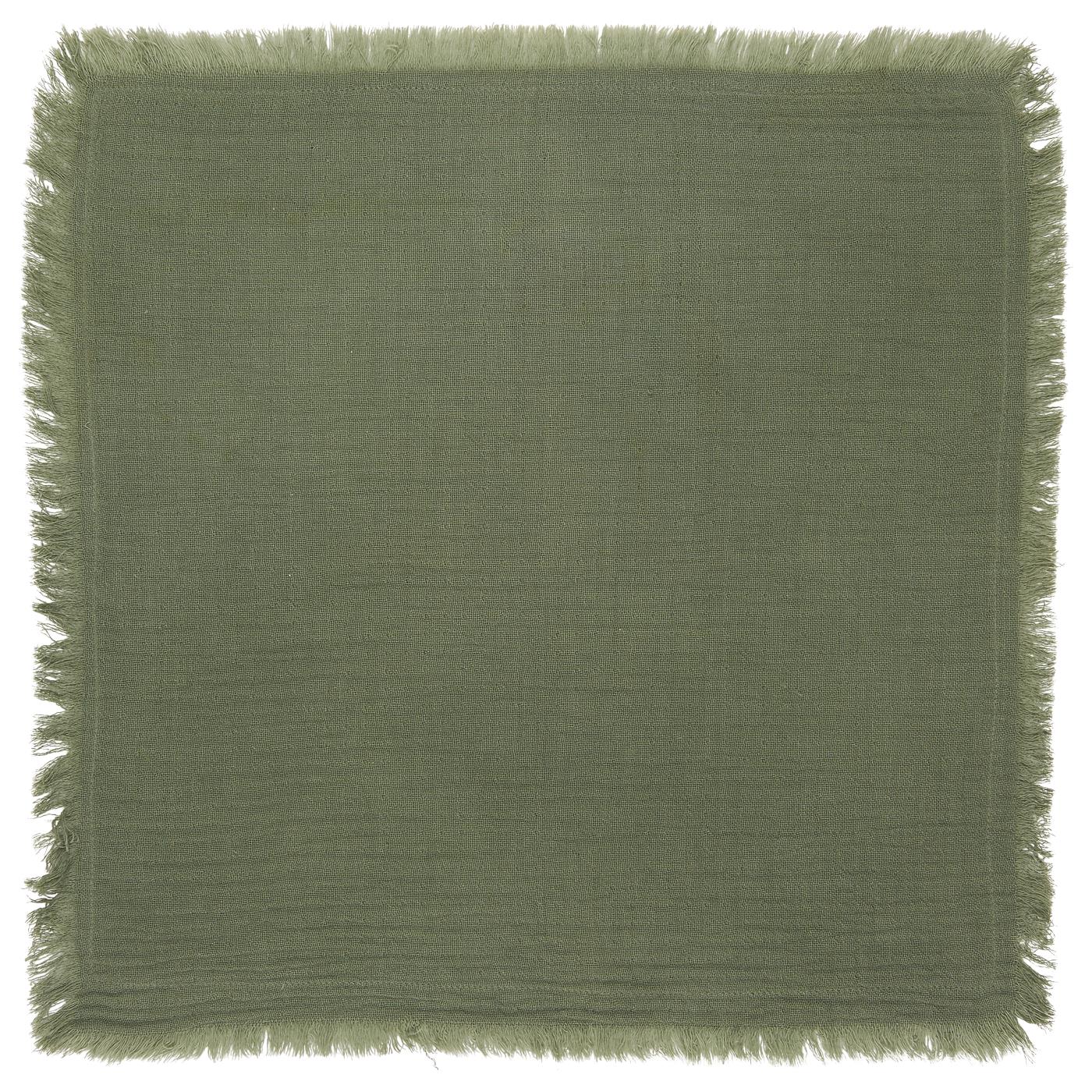 Ib Laursen Green Cotton Double Woven Napkin