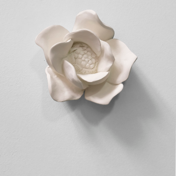 Iva Viana Camellia Flower - White Plaster Sculpture Decor Iva Viana