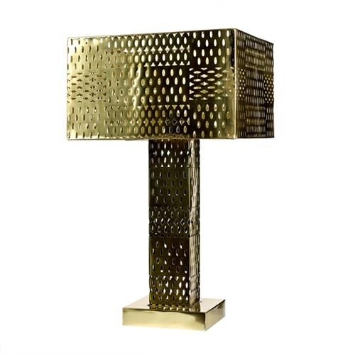 Pols Potten Golden Brass Perforated Metal Lamp