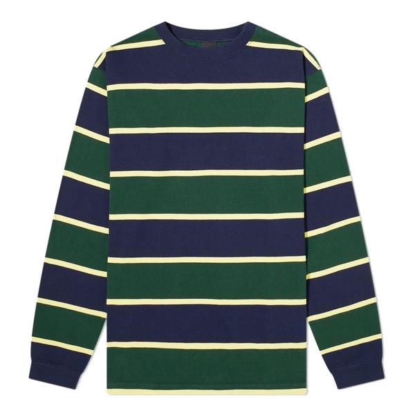 Manastash Long Sleeve Rugby Stripe T Shirt Navy Green