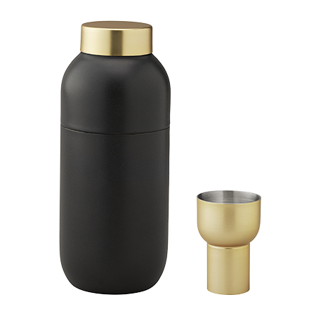 Stelton 0.5L Black Collar Cocktail Shaker and Measuring Cup