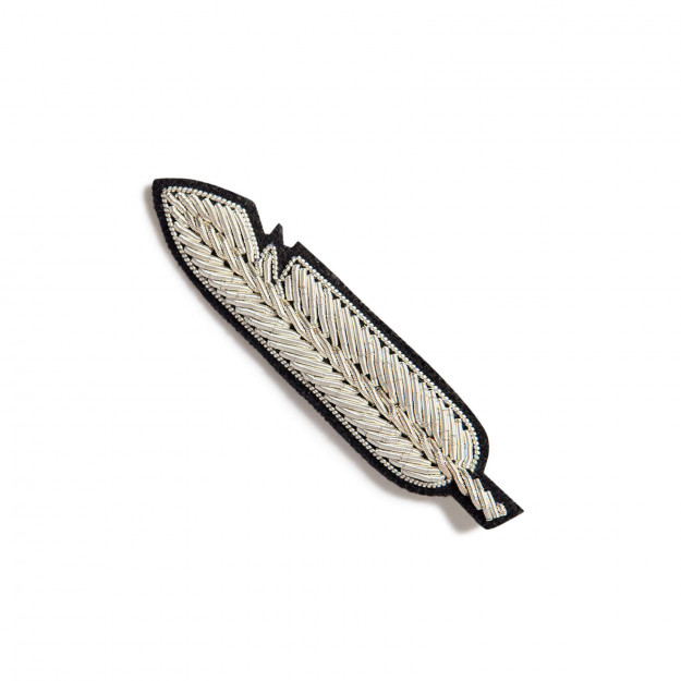 Macon & Lesquoy Silver Feather Brooch