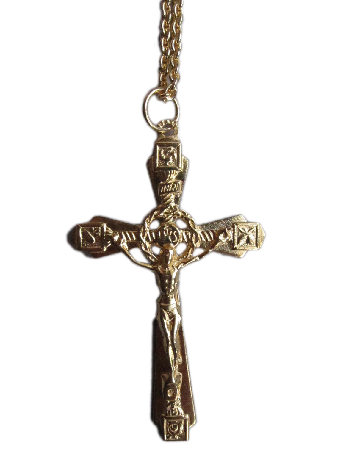 Window Dressing The Soul Gold Plated 925 Silver Ornate Crucifix Necklace