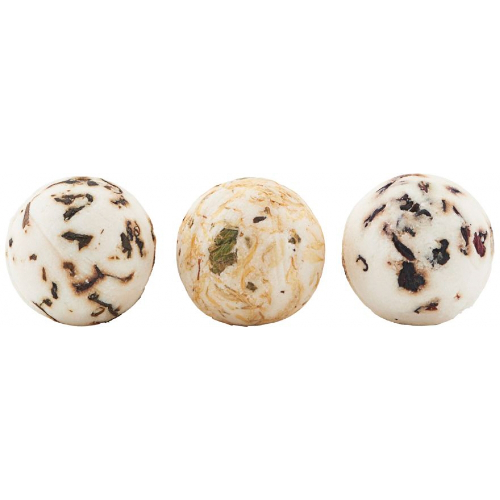 Meraki Bath Bomb Gift Box Green Tea, Camomile & Pomegranate Set of 3