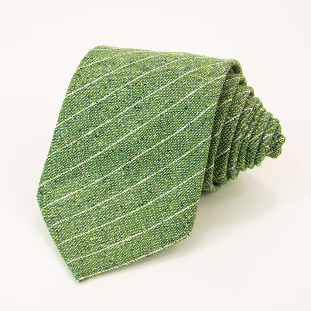 40 Colori Pin Striped Silk, Linen & Cotton Blend Tie