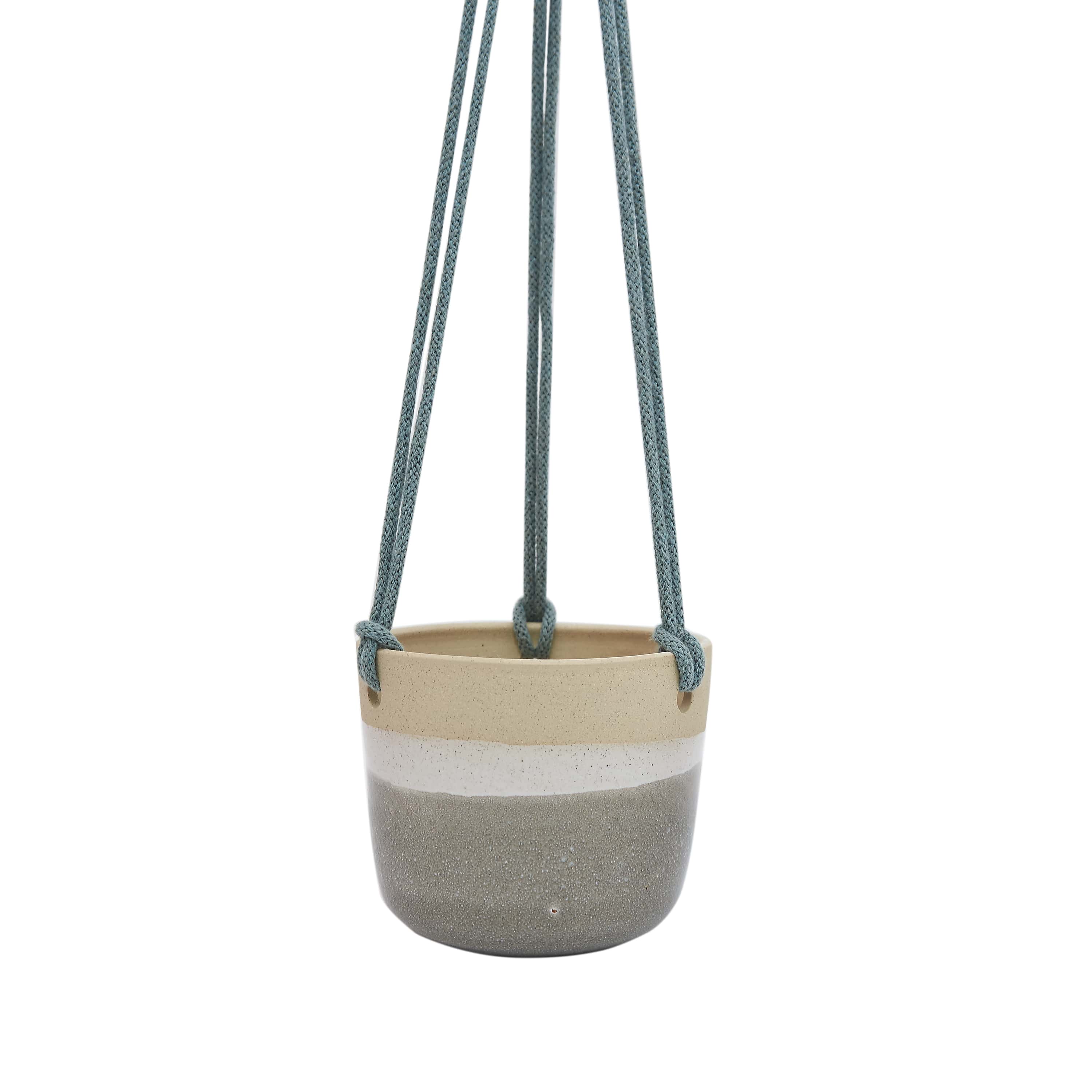 Libby Ballard Ceramic Hanging Planter - Grey Design
