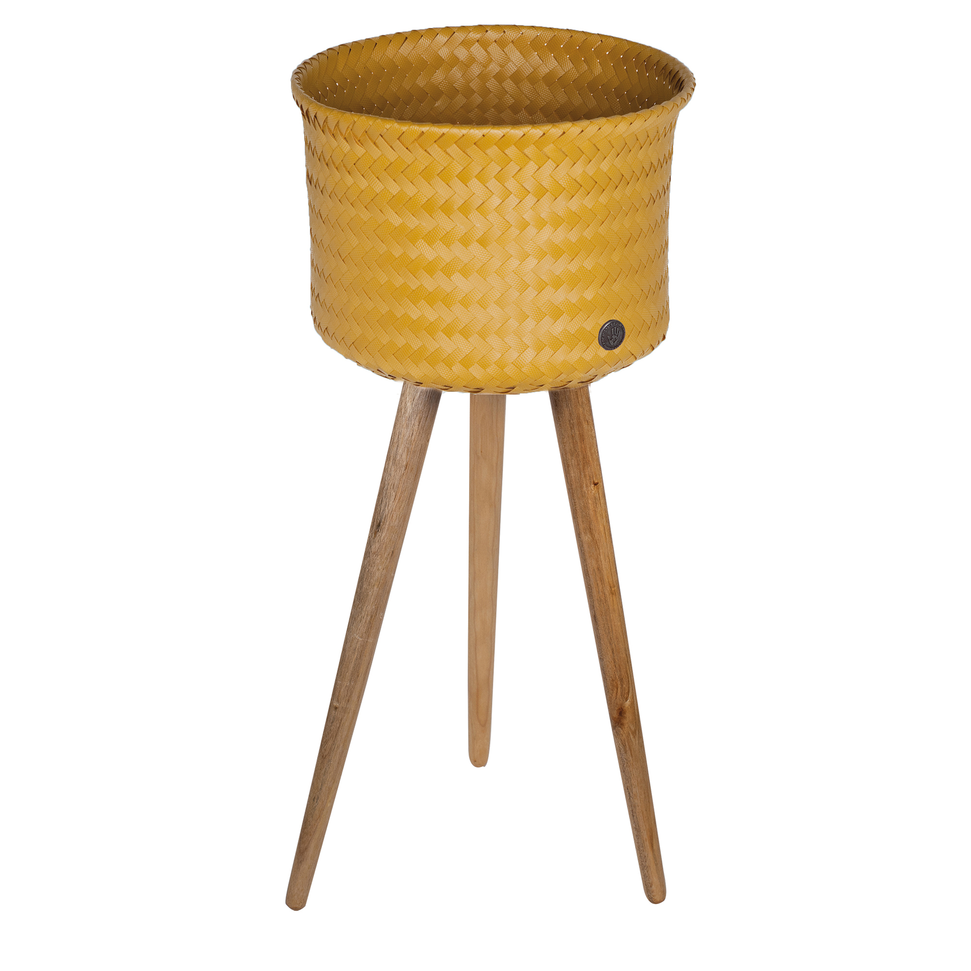 Handed By    Recycled Plastic UP High Basket / Plant Pot - Mustard