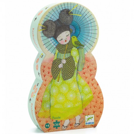 Djeco  Kokeshi Silhouette Puzzle 36 pcs