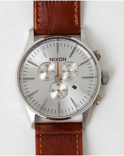 Nixon Saddle Gator Sentry Chrono Leather Watch