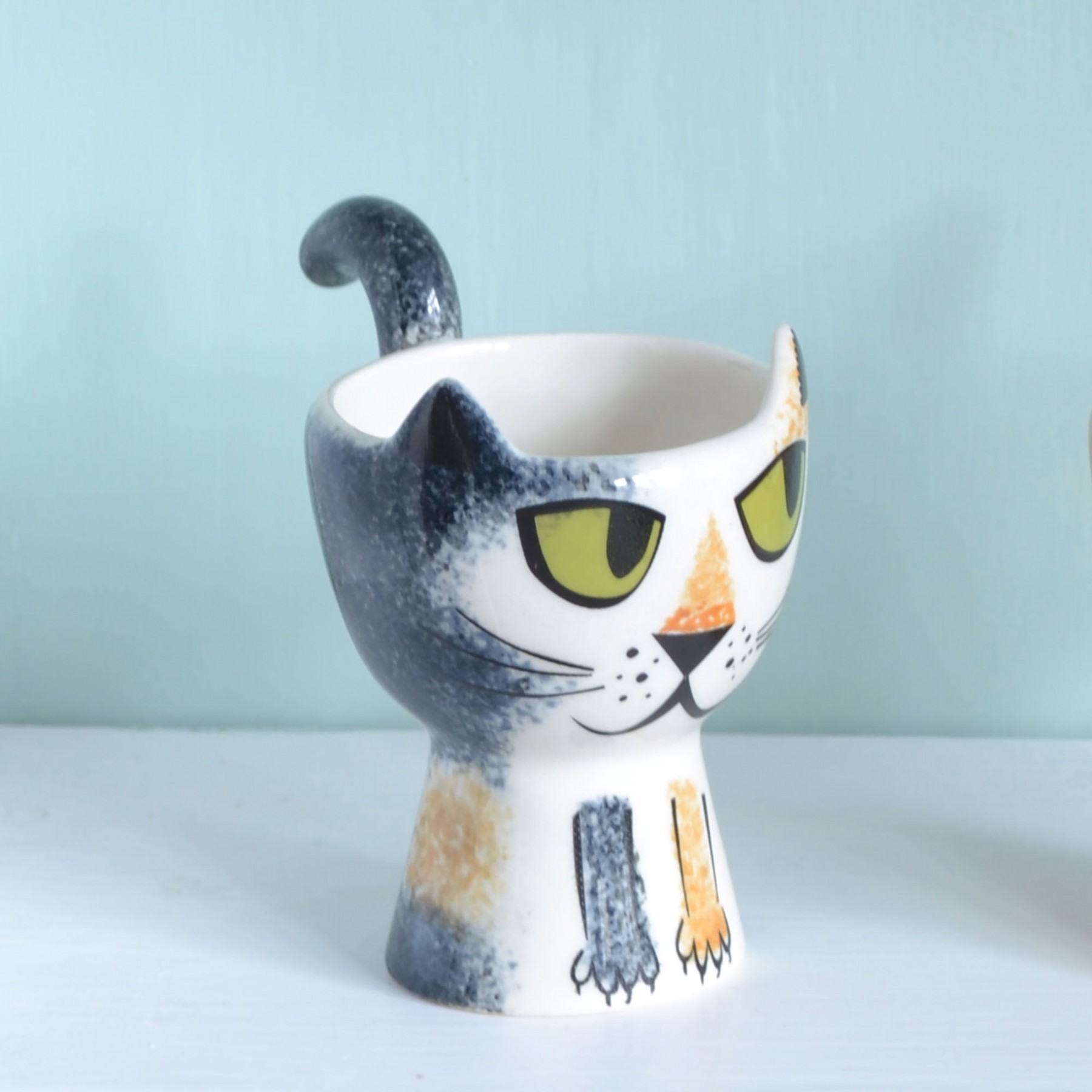 Hannah Turner Tortoiseshell Cat Egg Cup