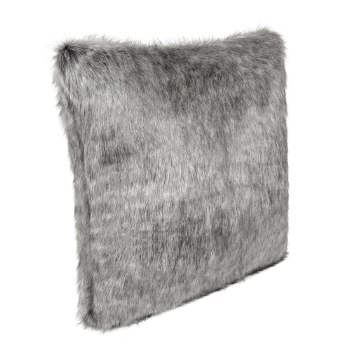 Helen Moore Faux Fur Cushion - Steel