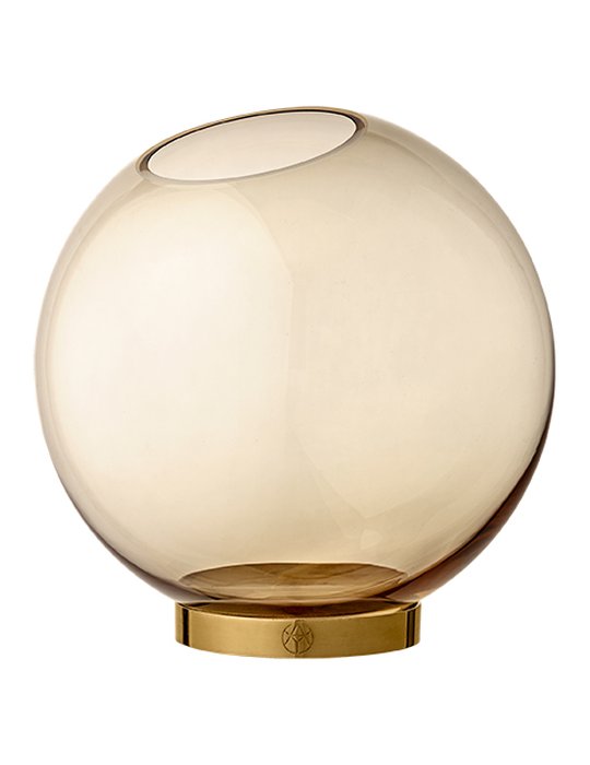 AYTM Medium Globe Vase Amber Brass