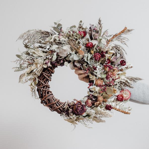 Travelling Basket Silesian Meadow Dried Floral Wreath