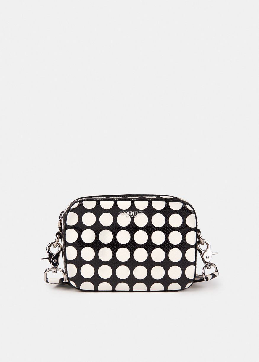 Essentiel Antwerp Black and White Dotted Shoulder Bag