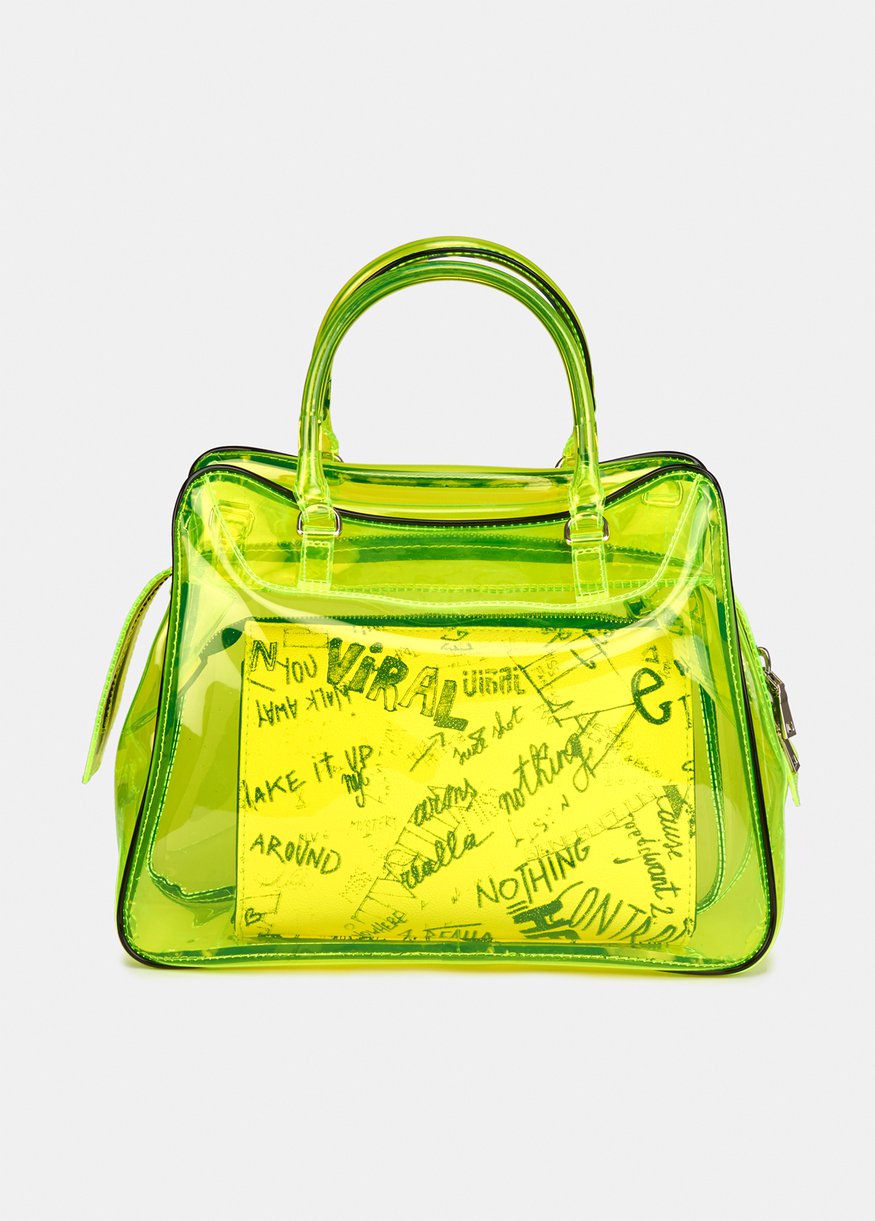 Essentiel Antwerp Neon Yellow PVC Tote Bag