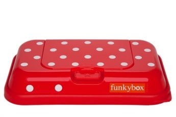 Funky Box Red Polka Dots Travel Wet Wipes Holder